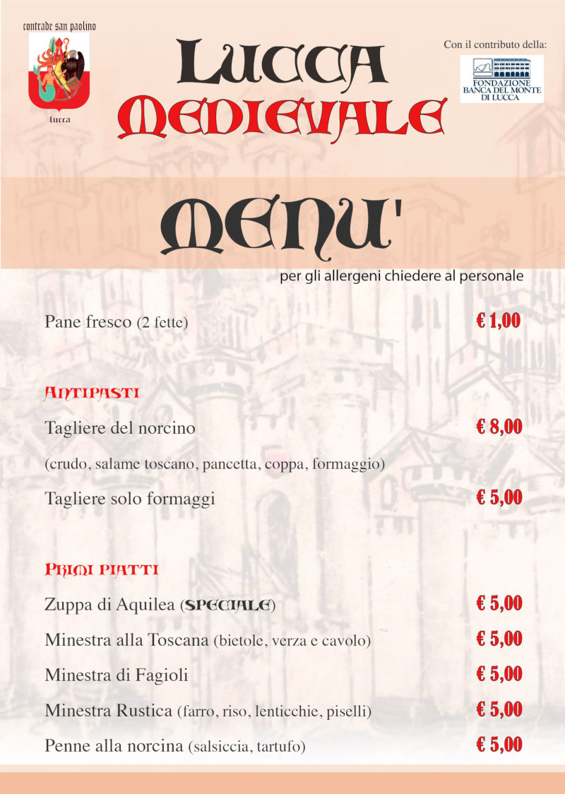 menu lucca medievale 2019 prima pagina